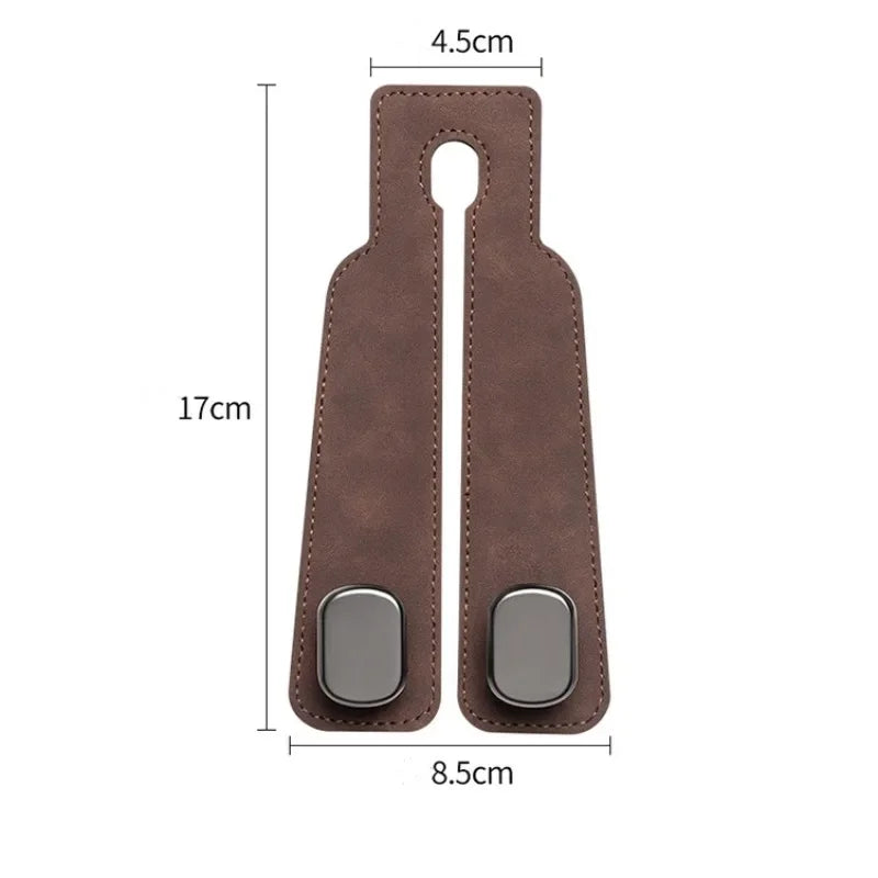 2 in 1 Universal (Two Pcs) Car Phone Holder Headrest Hooks Hanger Clip for Rear Seater Suede Double Hook Storage Auto Interior Accessories