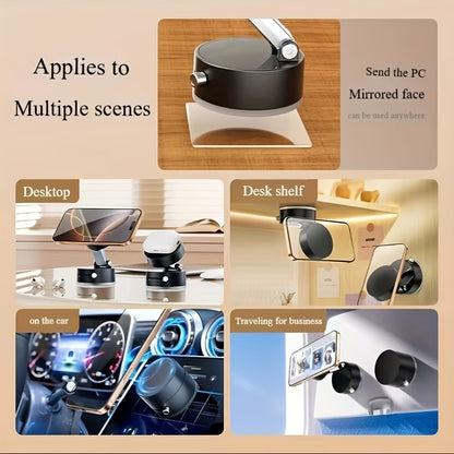 “Magnetic Phone Holder with Vacuum Grip — Zero Wobble, Full 360° Control.”