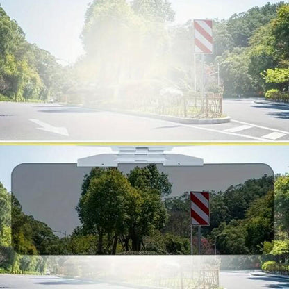 Dual purpose daytime and nighttime anti glare car sun visor with adjustable sun visor extender