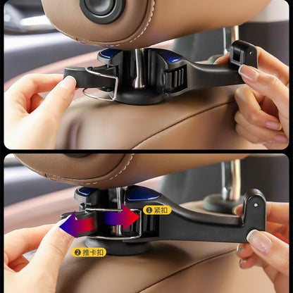 2-Pack Car Seat Hooks with Phone Holder – Universal Backseat Organizer & Storage Hanger for Bags, Wallets & More