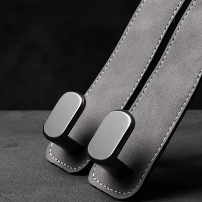 2 in 1 Universal (Two Pcs) Car Phone Holder Headrest Hooks Hanger Clip for Rear Seater Suede Double Hook Storage Auto Interior Accessories
