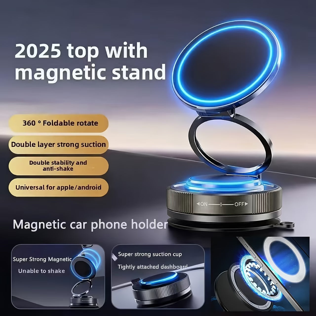 Vacuum Magnetic Phone Holder for Car New