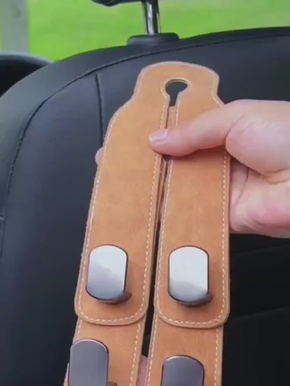 2 in 1 Universal (Two Pcs) Car Phone Holder Headrest Hooks Hanger Clip for Rear Seater Suede Double Hook Storage Auto Interior Accessories